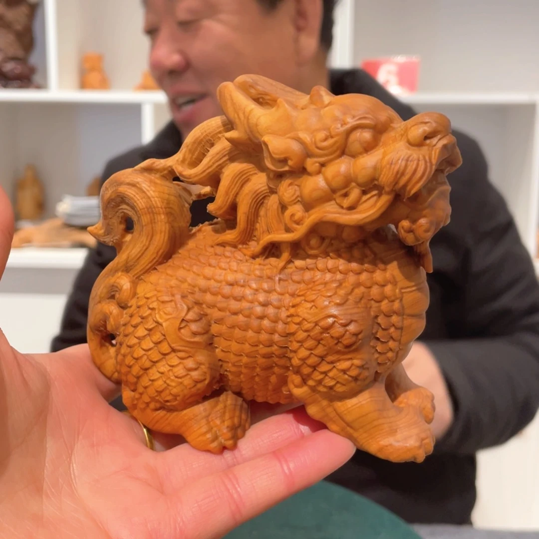 【闪购商品】柏木（崖柏）麒麟献瑞摆件