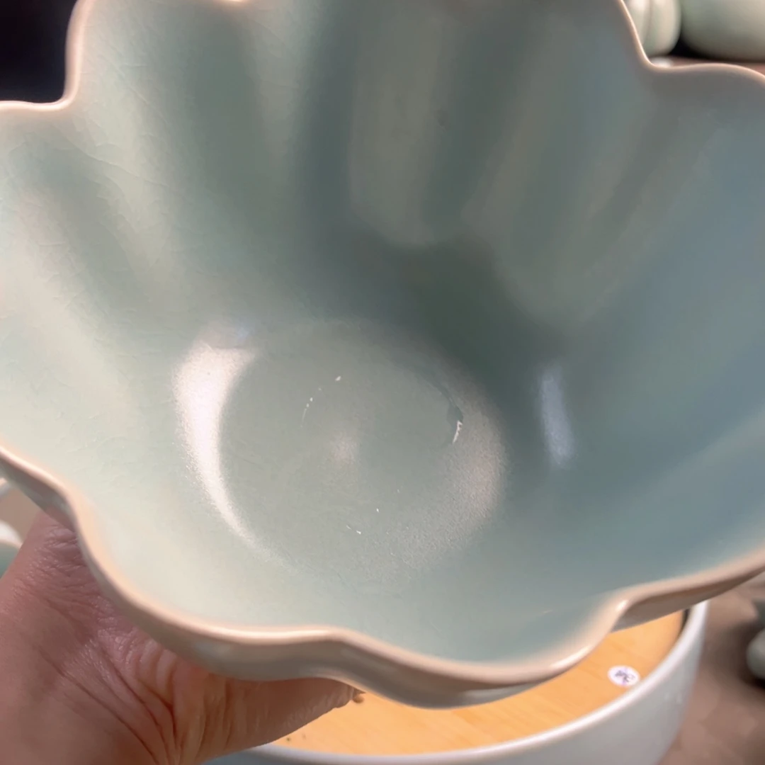 摆件陶瓷仿古莲花温碗