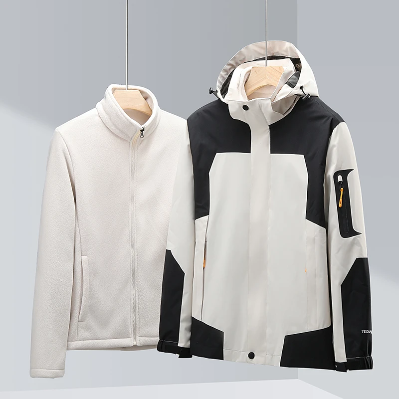 冬季男女情侣款内胆可拆卸户外运动冲锋三合一保暖外套