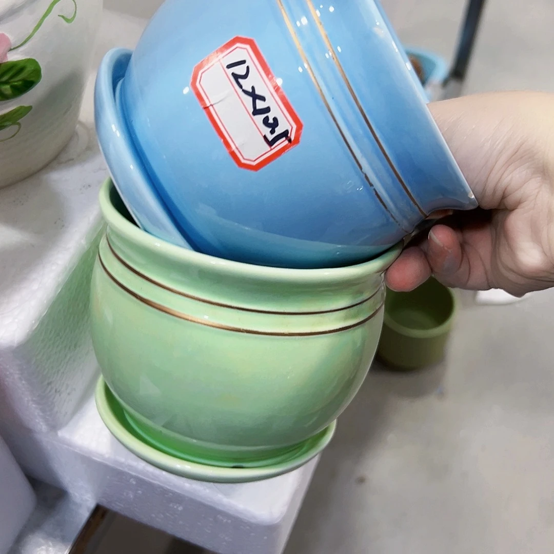 外贸尾单陶瓷花盆凑单10米包邮