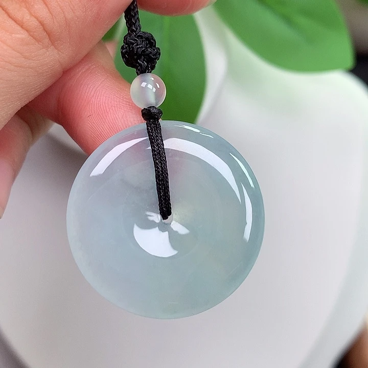 翡翠未镶嵌颈饰平安扣 28.8x5.1mm