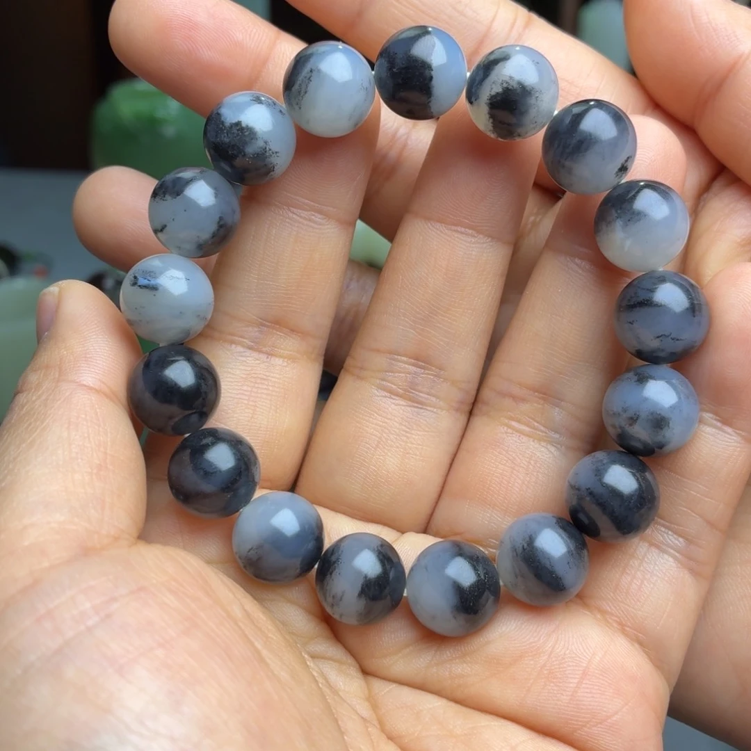 钟***馗和田玉未镶嵌手串