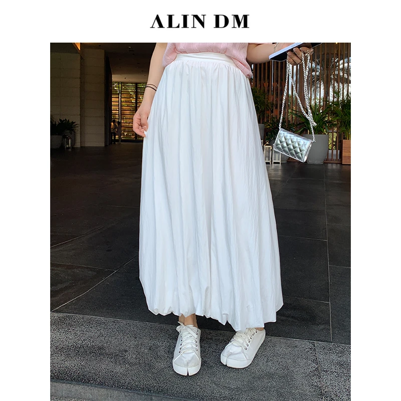 ALINDM【腔调裙】大码微胖mm温柔百搭显瘦花苞裙A字半身裙 AS26231