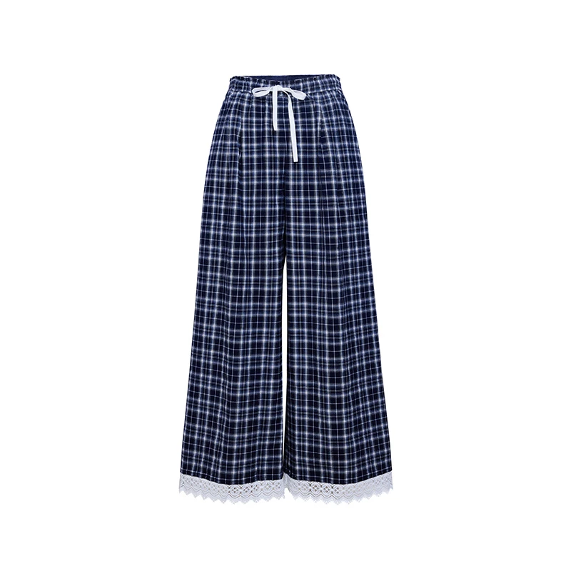 TRACYCHU秋冬穿搭田园风英伦复古格子格纹日系松弛感度假裤松弛感