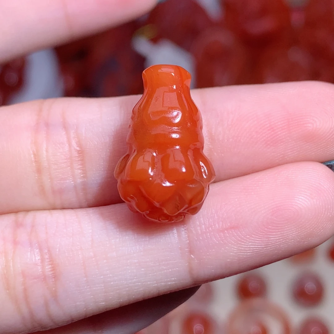 南红玛瑙未镶嵌南红莲花葫芦
