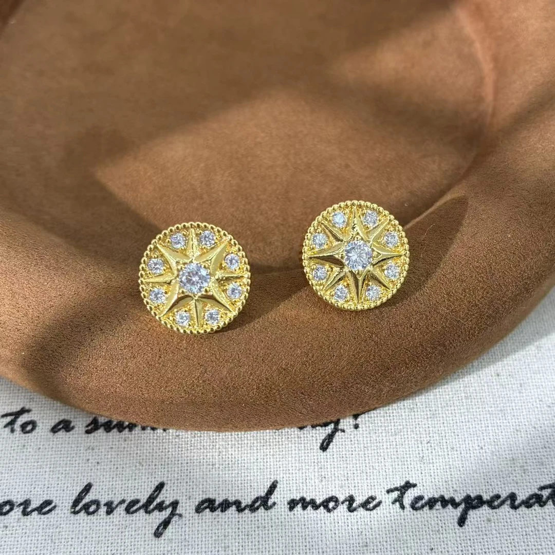 铜合金锆石耳饰 远远（YY938）镀k气质手工轻奢时尚