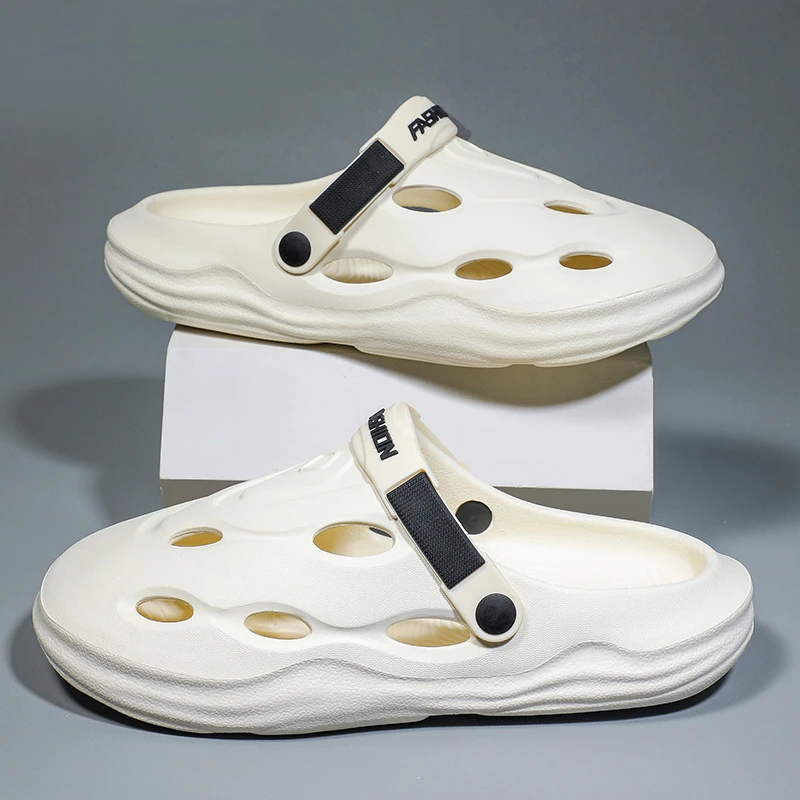 夏季防滑洞洞鞋EVA防臭男款户外男士包头拖鞋清凉开车凉鞋外穿