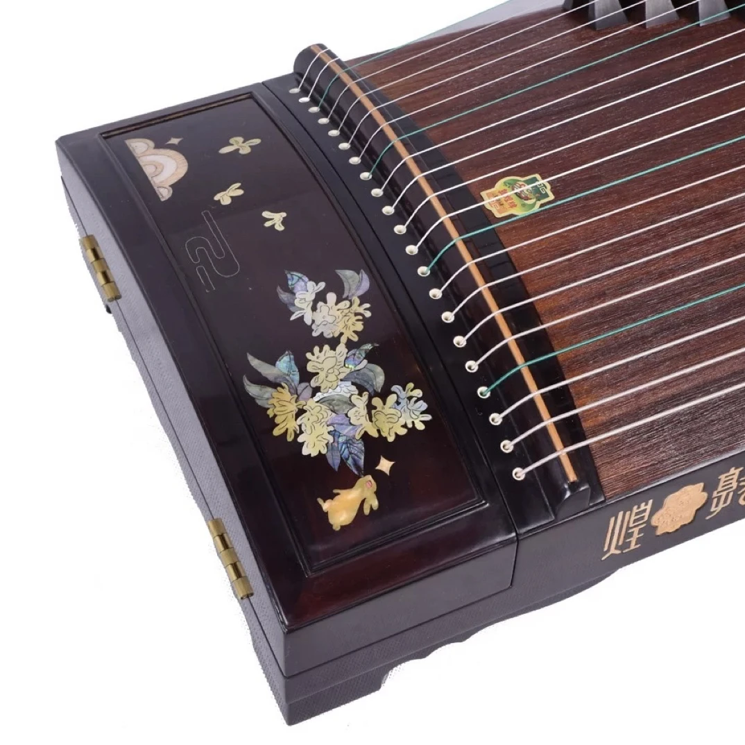 敦煌古筝9DH9698LL玉兔衔桂玫瑰檀木素面大唐雅韵音乐会演奏比赛