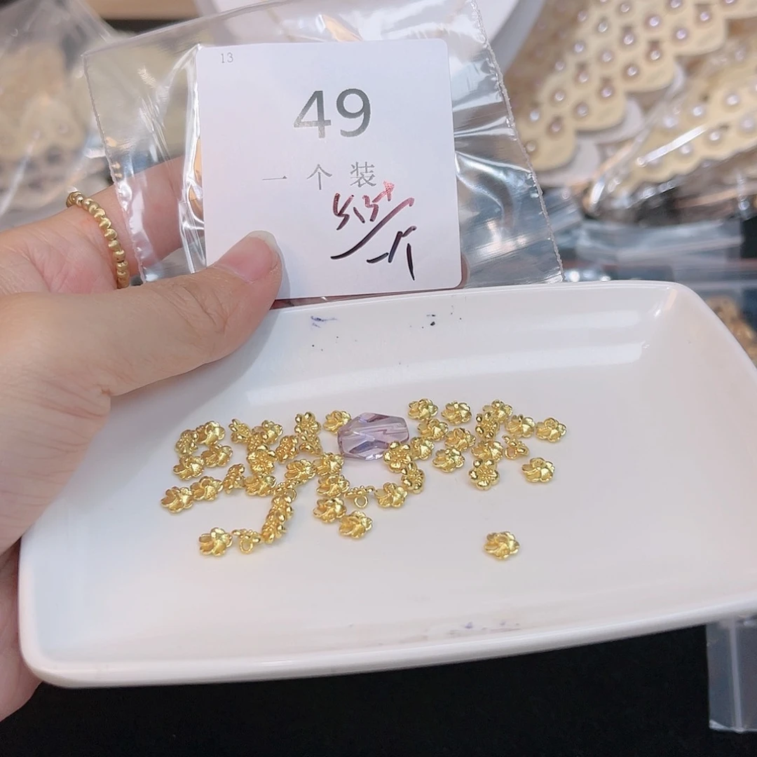 水晶珠宝半成品银S925镀金镶嵌49