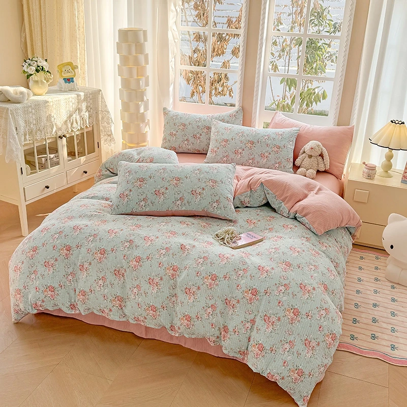 西藏包邮拉萨发货小竹棉四件套双人床用