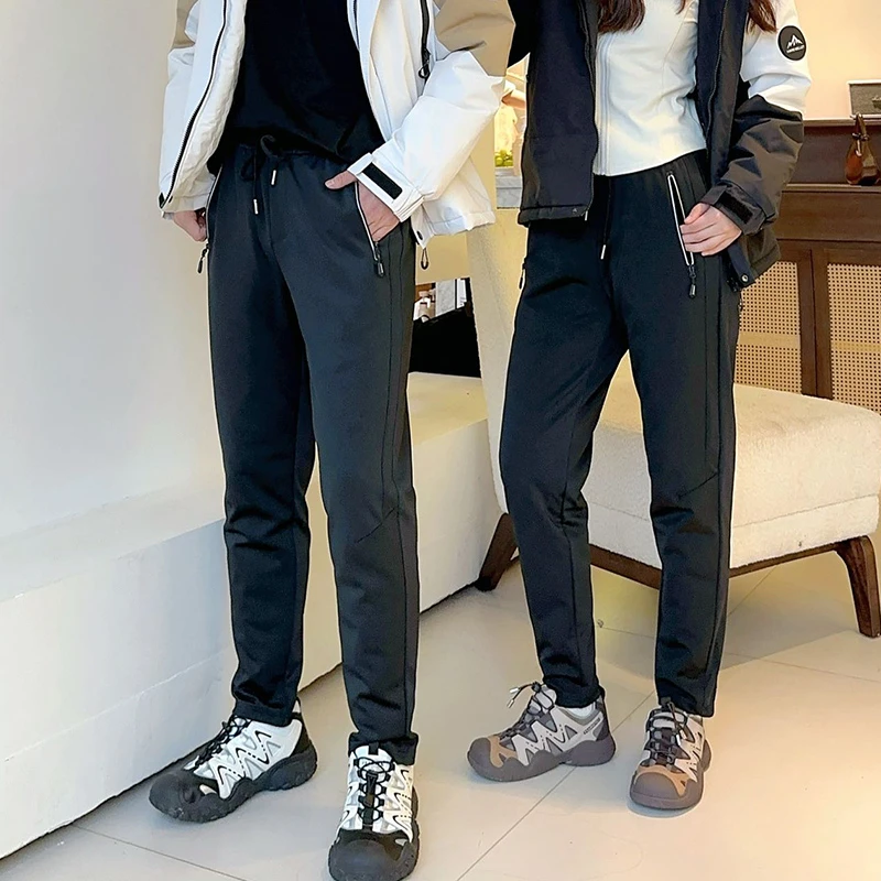 冬季情侣款简约休闲保暖羽绒裤男女款户外防风百搭长裤ZJ17-6608