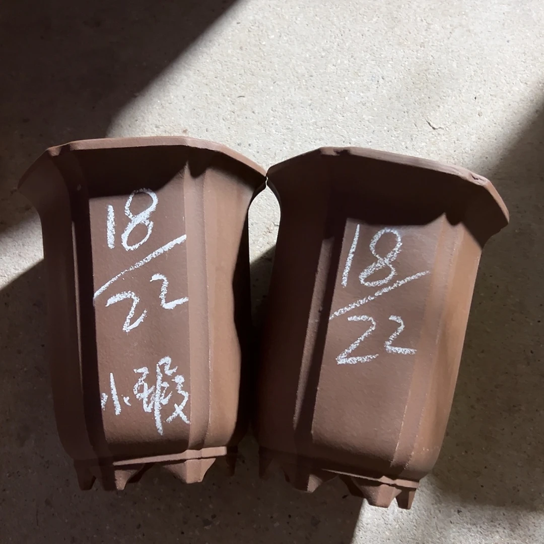 紫砂花盆宜兴紫砂花盆2只