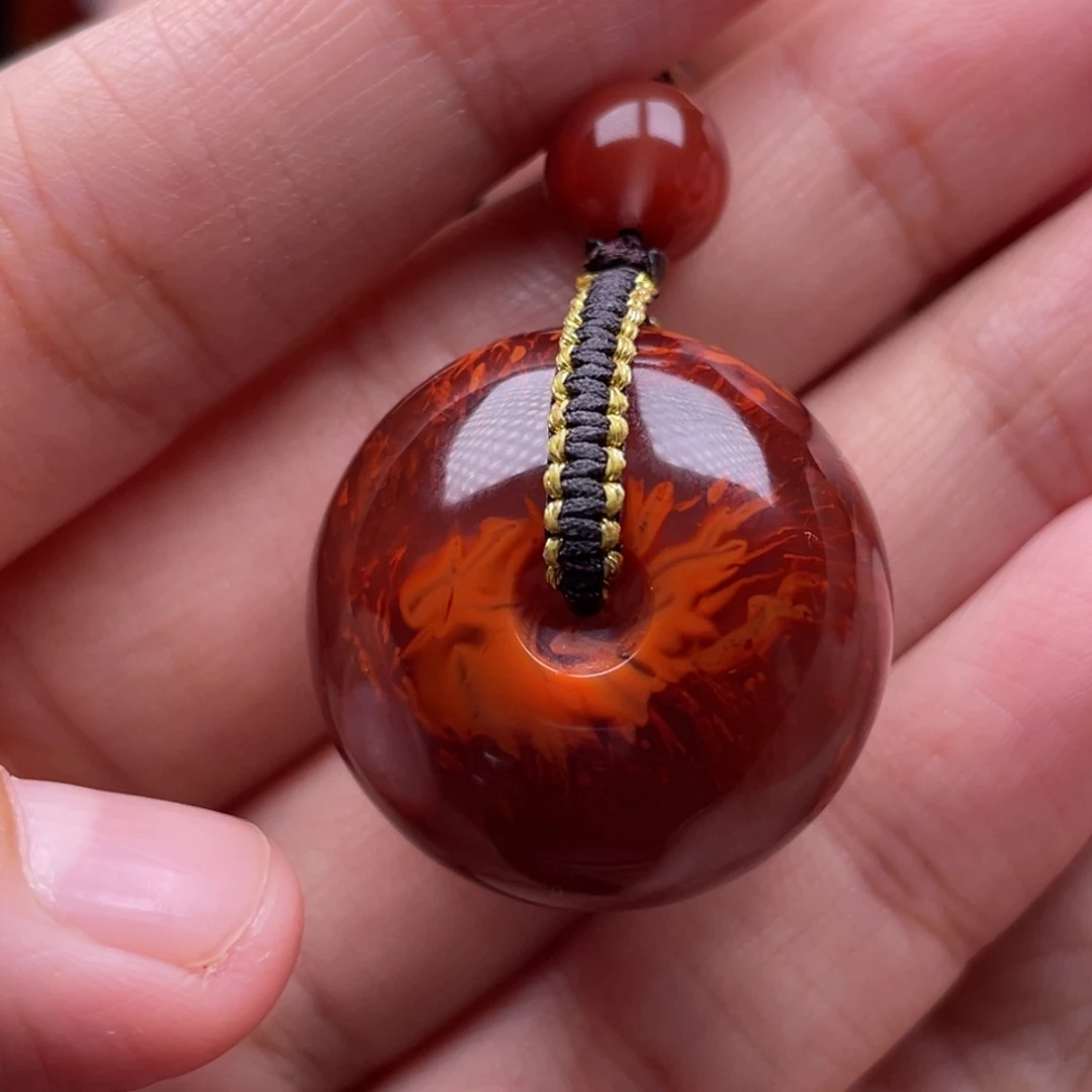 南红玛瑙未镶嵌珠宝奇石平安扣吊坠