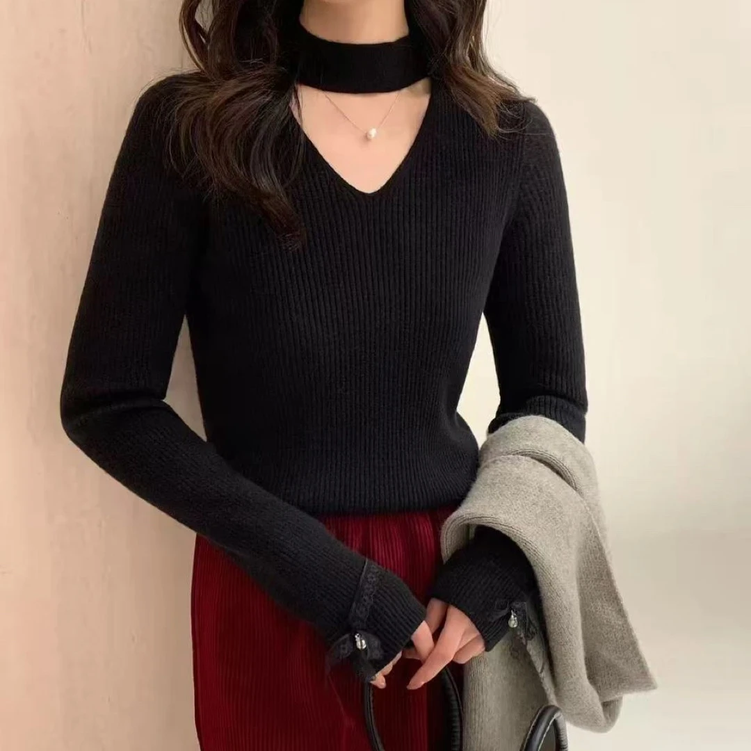 美美推荐180挂脖小心机长袖针织衫（衣长57左右）