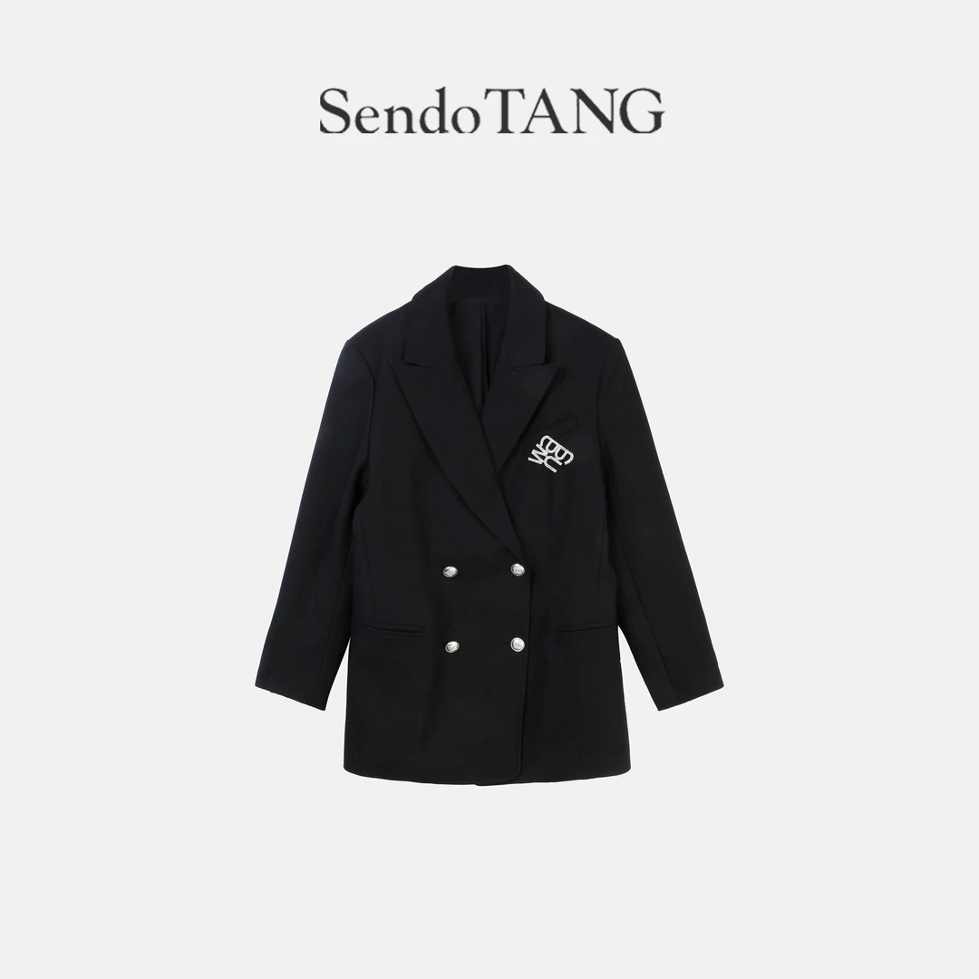 【黑糖】胖多家女装气质设计感秋季时尚L宽松显瘦羊毛西装