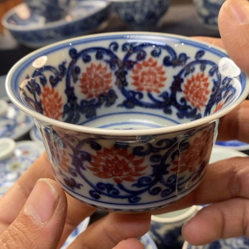 【闪购商品】景德镇青花釉里红主人杯