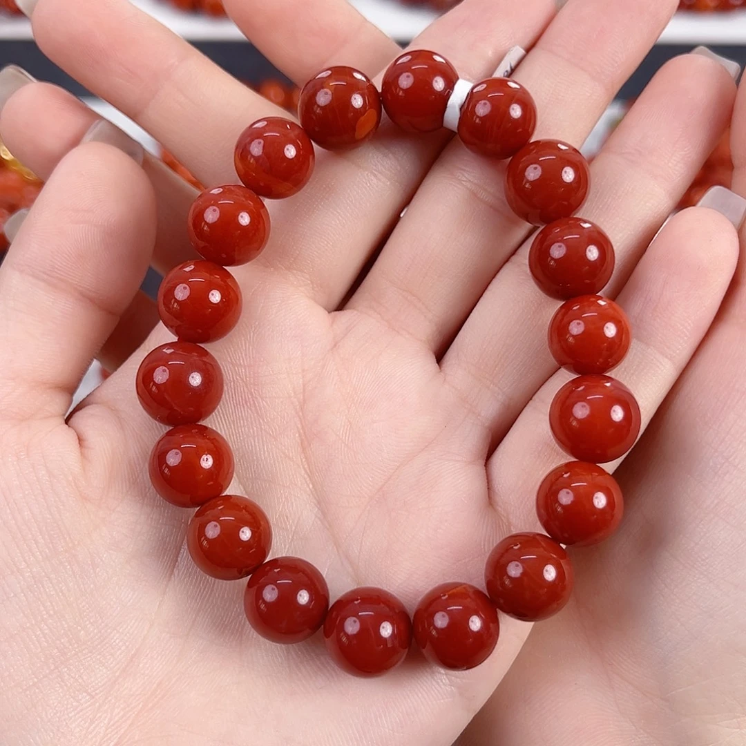 南红玛瑙未镶嵌瓦西锦红11mm手串