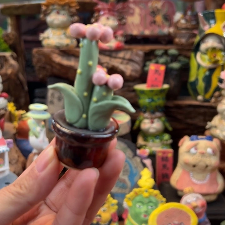 初***；陶摆件小镇青花每日有新品