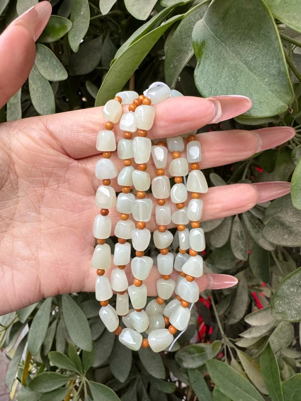 和田玉白玉项链时尚简约气质百搭