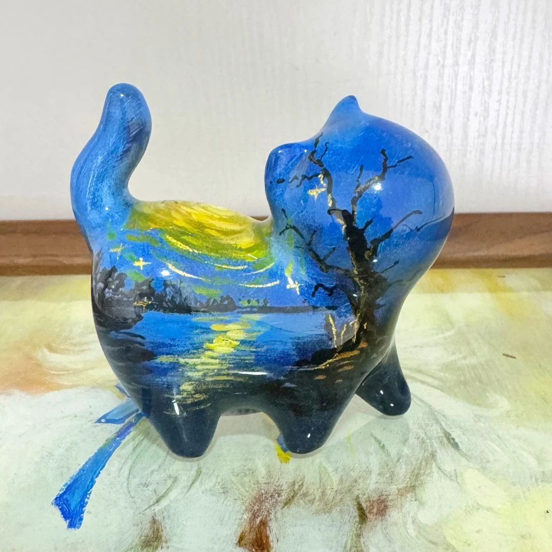 （7公分手绘猫猫系列）纯手工手绘潮玩摆件