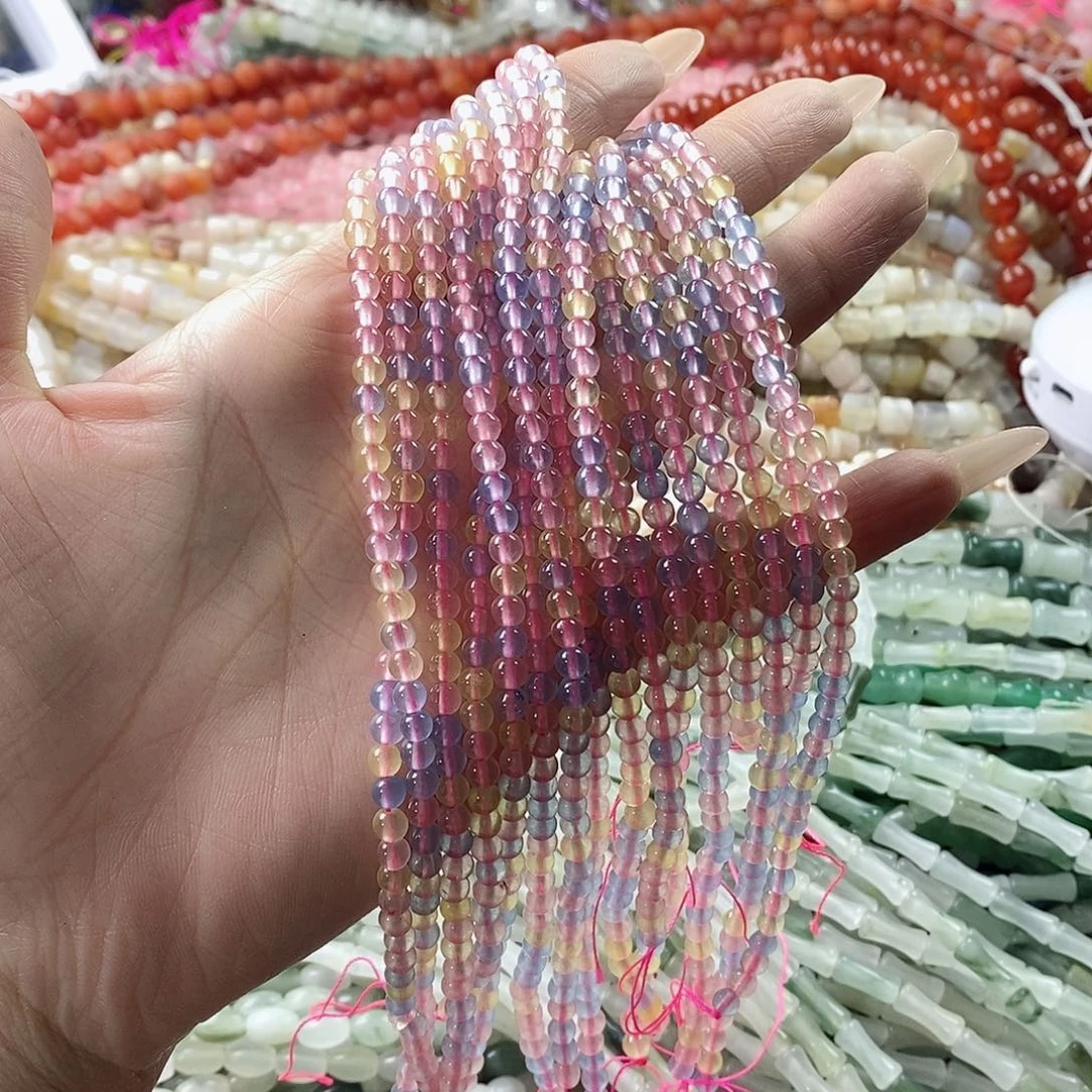 玛瑙/玉髓珠宝半成品未镶嵌一条4mm摩根玉髓