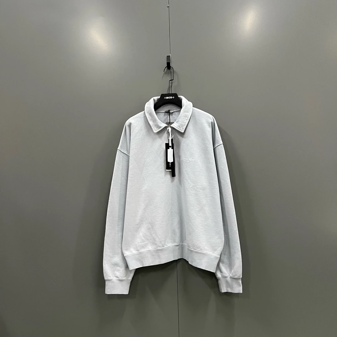 未使用 DIOR/迪奥 ab924 015946 小logo刺绣半拉链卫衣