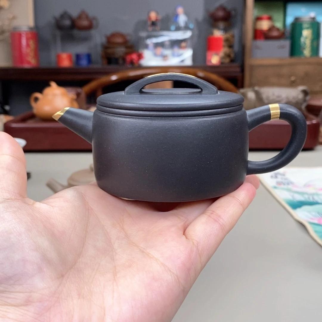 紫砂茶壶台西紫泥捂灰汉瓦半手150cc