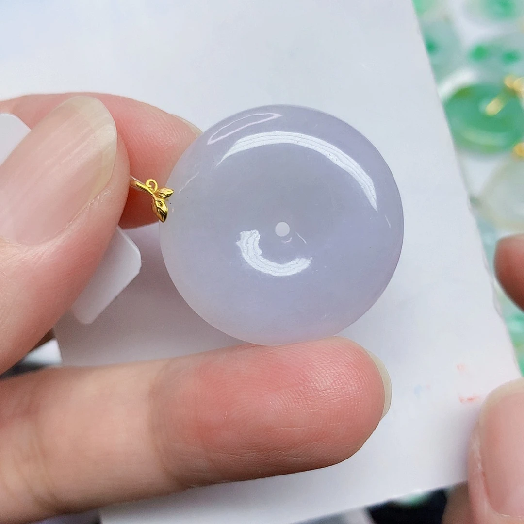 翡翠18K金镶嵌颈饰3457889