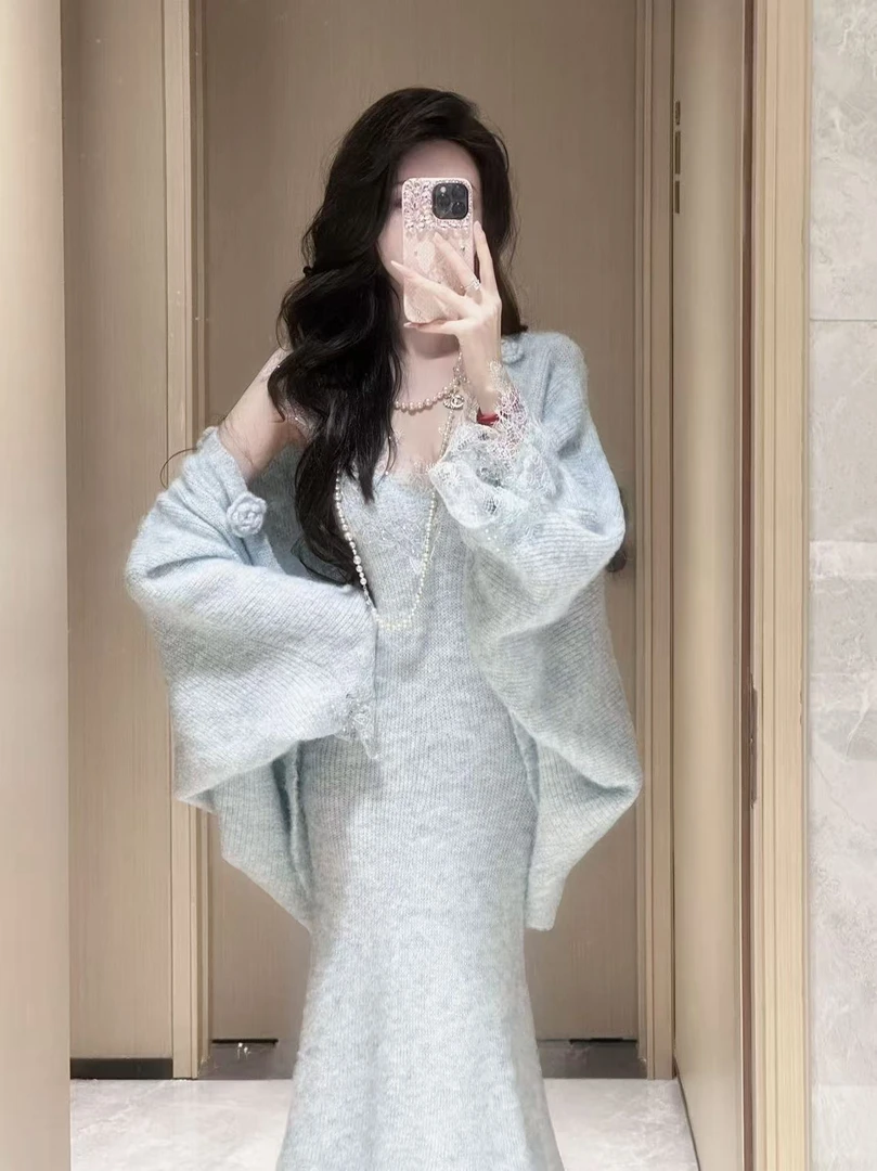 【雅乔定制】多伦多之秋 羊毛针织懒人套装女两件套DYTH-25093977