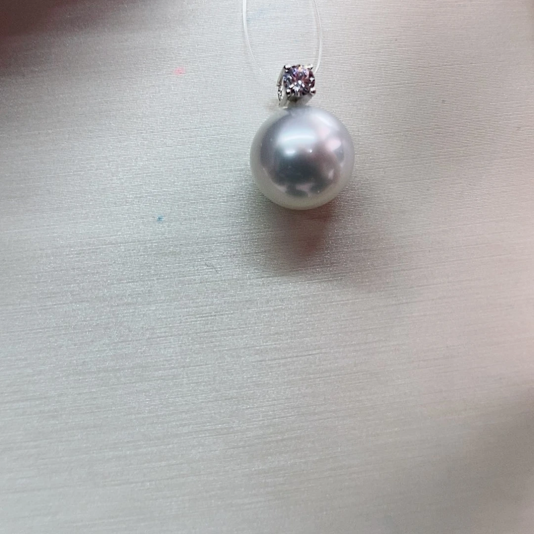 吊坠(不含链)18K金镶嵌海水珍珠9-10