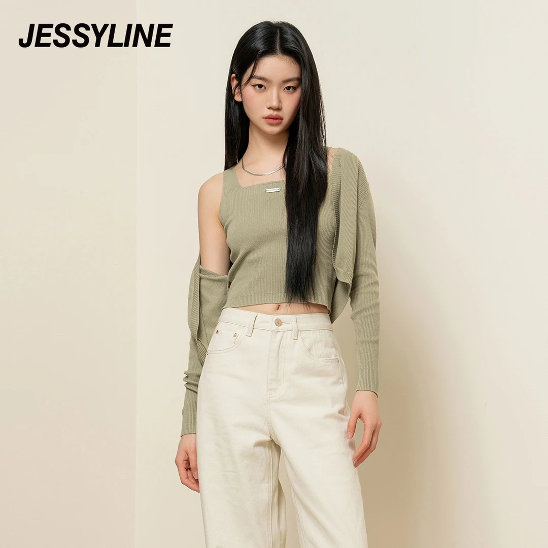 【羊羊专属】jessyline杰茜莱百搭针织背心开衫套装女新款短上衣