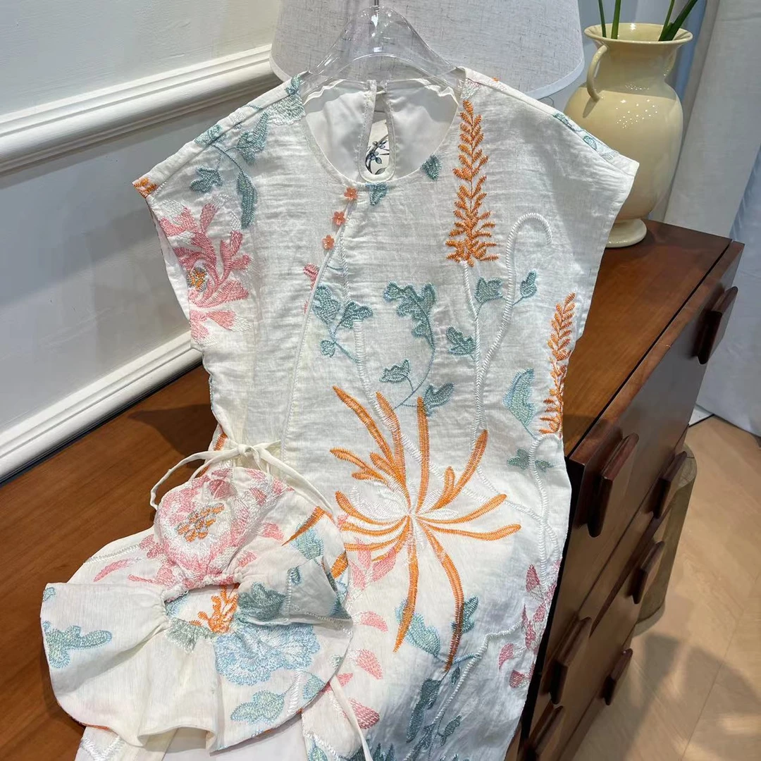 【喜儿定制】春季新款百搭时尚旗袍长裙宽松鱼尾裙汉服裙中大童