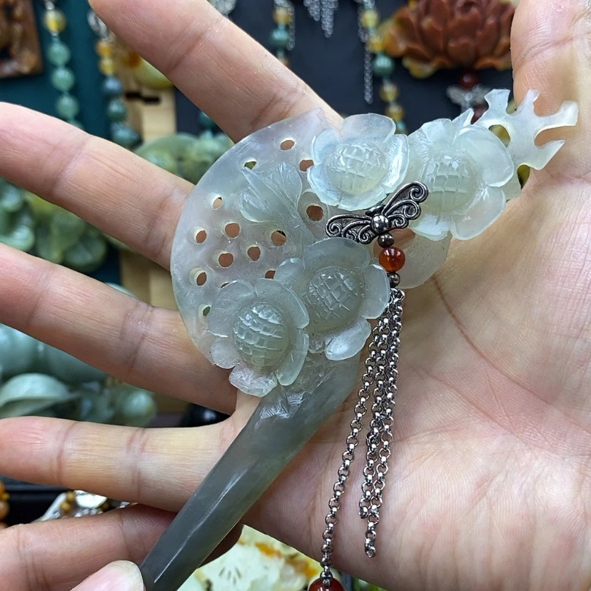 【闪购商品】蛇纹石玉未镶嵌发簪