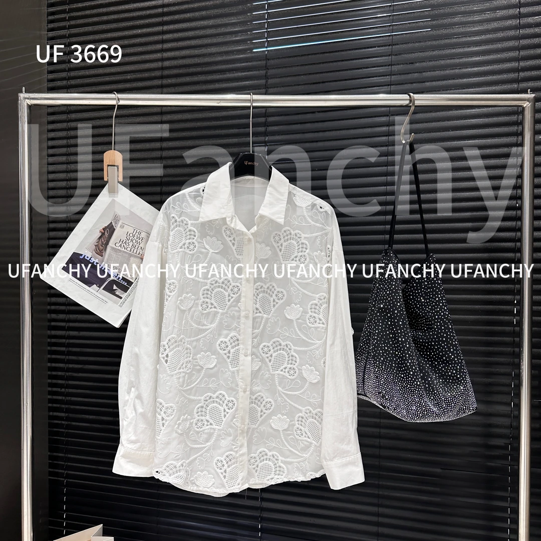 （春款）UF#气质重工刺绣衬衫#3669