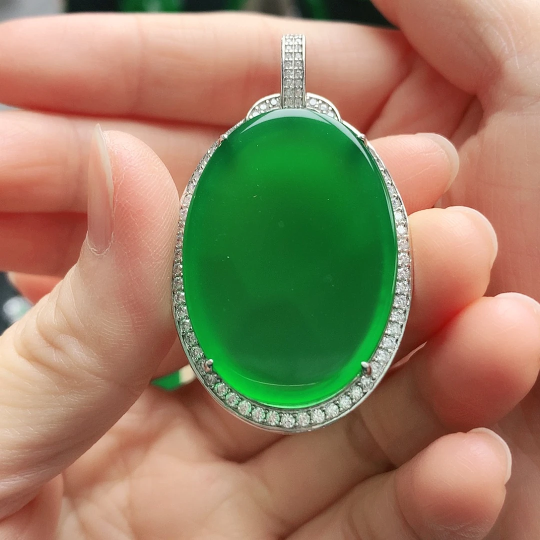 玛瑙/玉髓吊坠银S925镶嵌