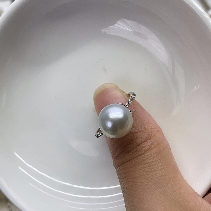 海水珍珠戒指银S925镶嵌