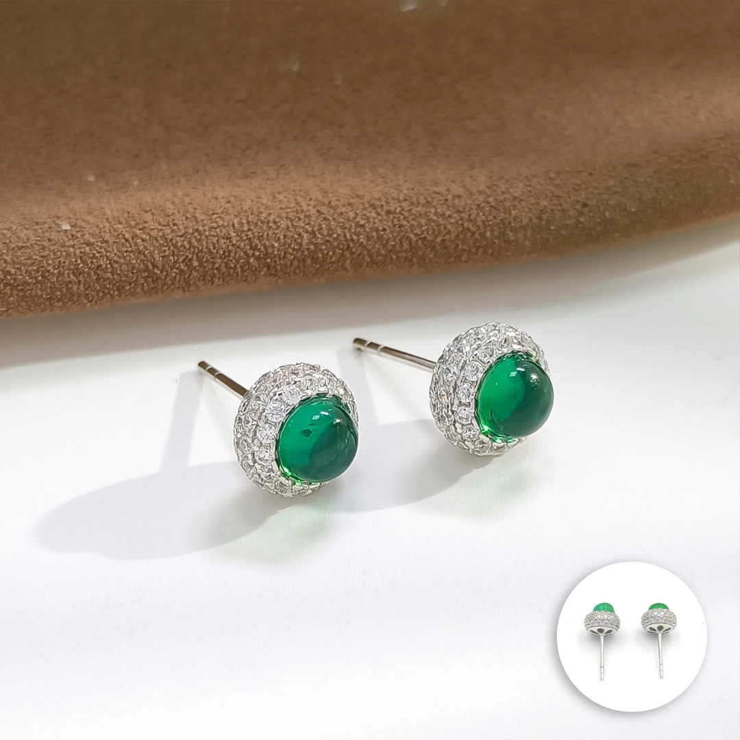 木佐绿耳钉 BZHF-007470【青萝曳耳】S925银 贵气精致女款