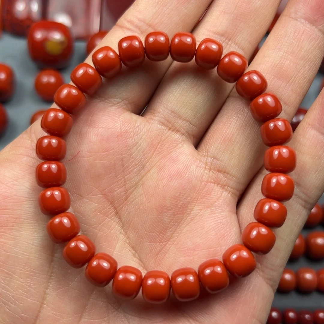 南红玛瑙未镶嵌珠宝奇石尺寸8/7纯色无纹