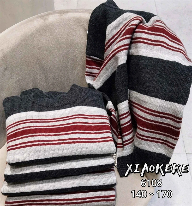 1101【可】儿童时尚休闲条纹毛衣-6108
