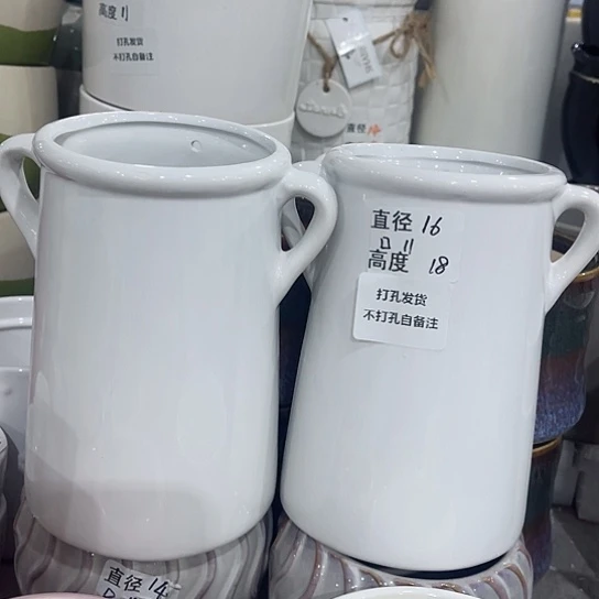 多肉绿植陶瓷花盆9.9包邮，有孔