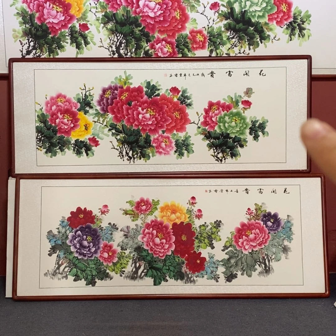 国画215*85尺寸翡翠牡丹