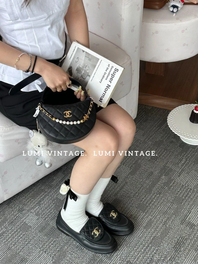 95新 Chanel/香奈儿 25s珍珠呼啦圈 97839273