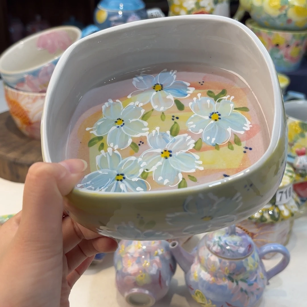 瓷片景德镇手绘高温釉下彩陶瓷茶具