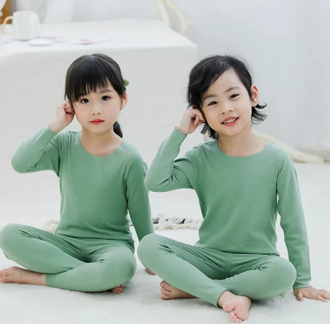 A200284童装女童家居服套装2025儿童秋保暖舒适棉质居家居服套装