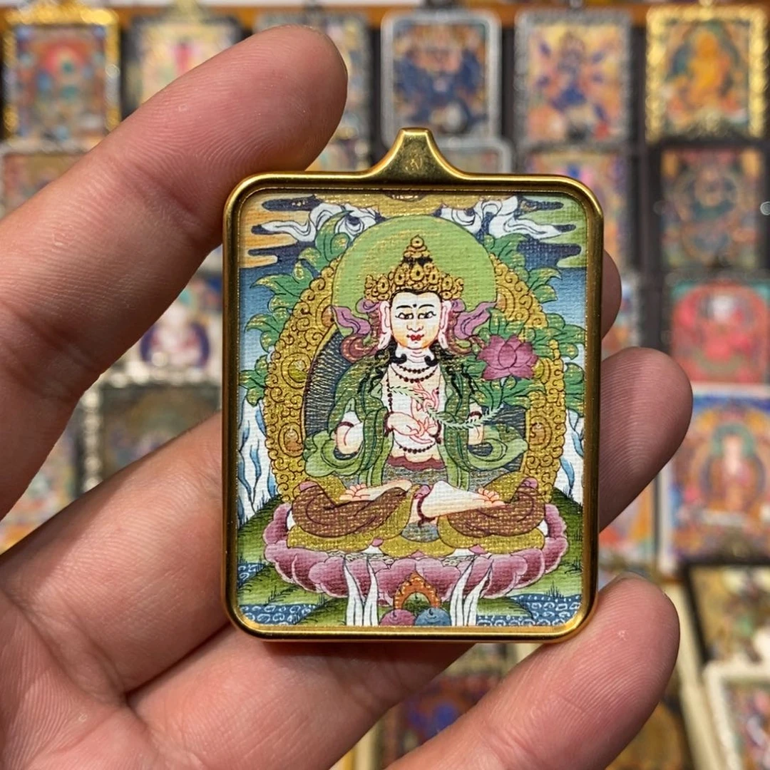 吊坠纯手绘唐卡大势至