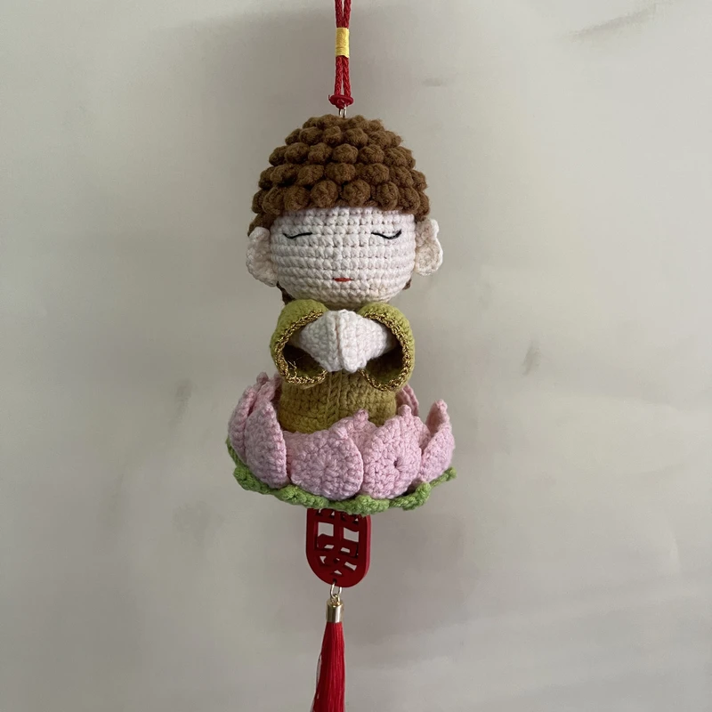 莲花小佛纯手工钩织玩偶成品现货挂件摆件配饰礼物