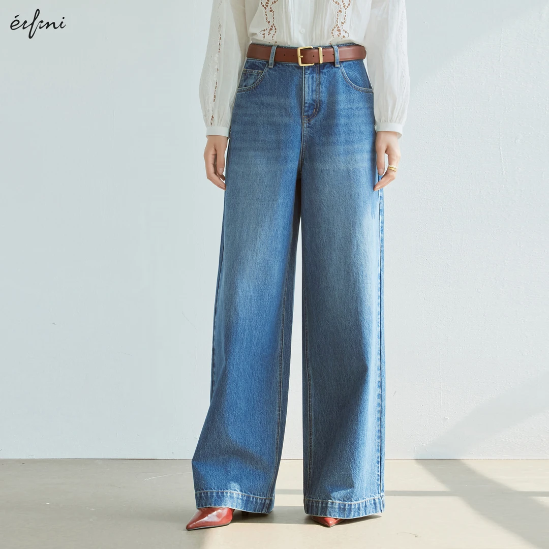 伊芙丽土耳其进口面料ORTA宽松阔腿牛仔裤女2025夏新款1G7951961