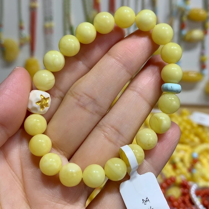 蜜蜡未镶嵌手链8.8mm
