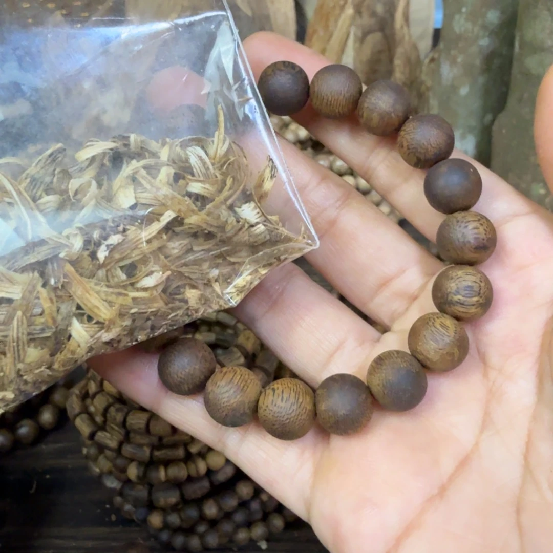 沉香碎屑沉香奇楠沉香圆珠单圈1.0mm10克➕