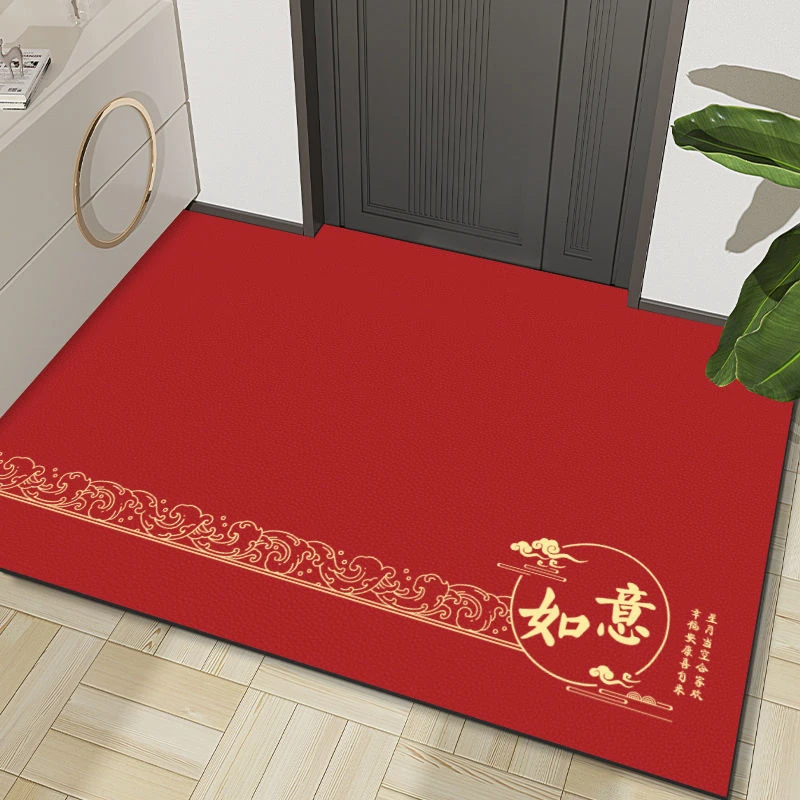 红色入户进门地垫耐脏防滑玄关可剪裁新中式家用卧室洗门口脚垫